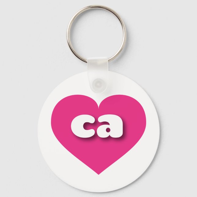 California hot pink heart - I love ca Key Ring (Front)