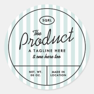 California Hotel Stripes Boutique Round Labels