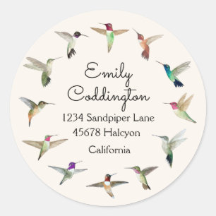 California Hummingbirds Classic Round Sticker