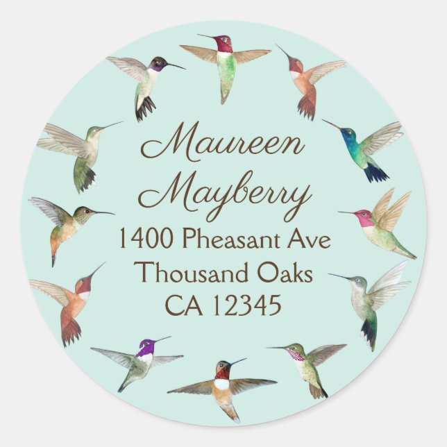 California Hummingbirds Classic Round Sticker (Front)