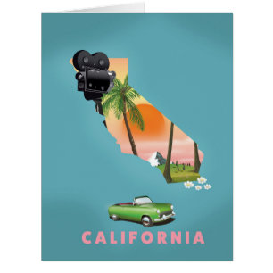 California illustrated map poster