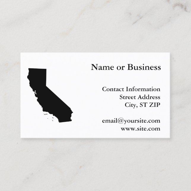 California in Black and White Business Card (Front)