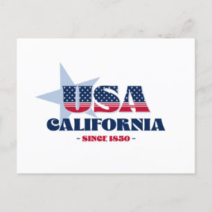 California in Red, White, and Blue Postcard