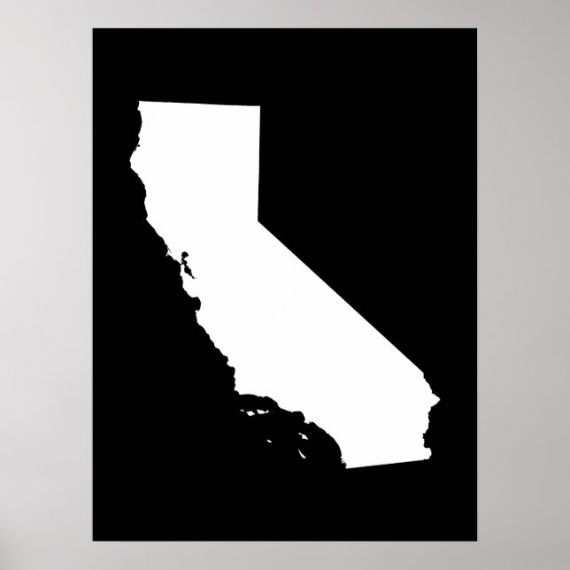 California in White and Black Poster (Front)