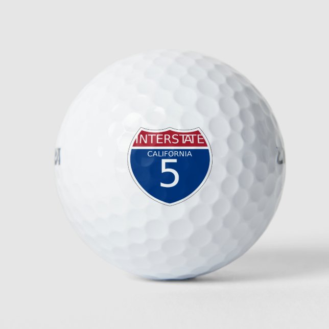 California Interstate 5 Sign Golf Balls (Front)