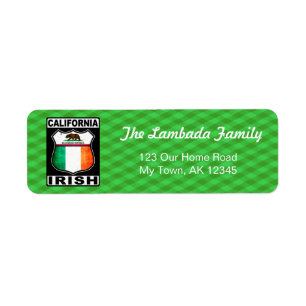 California Irish American Address Labels