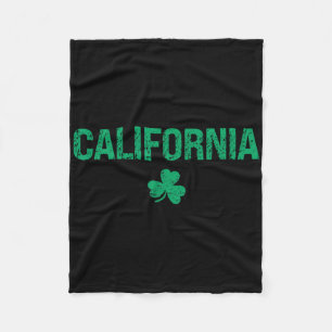 California Irish Shamrock St Patrick's Day  Fleece Blanket