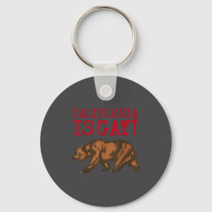 California Is Gay Funny Bear Saying Quote Lgbt Men Key Ring