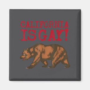 California Is Gay Funny Bear Saying Quote Lgbt Men Magnet