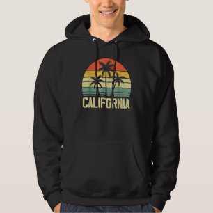 California Island Palm Beach Surfboard Surf Retro  Hoodie