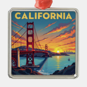 California Keepsake The Golden Gate Bridge Metal Tree Decoration