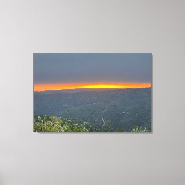 California, Laguna Beach Mountain Sunset Canvas Print (Front)