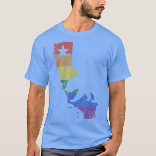 California LGBT Gay Pride Rainbow Flag T-Shirt