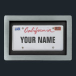 California License Plate (customisable) Belt Buckle<br><div class="desc">Please insert your name or any text you like</div>