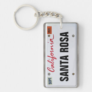 California License Plate (customisable) Key Ring