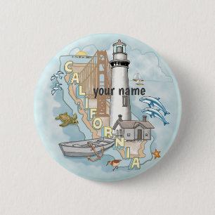 California Lighthouse  pin button 