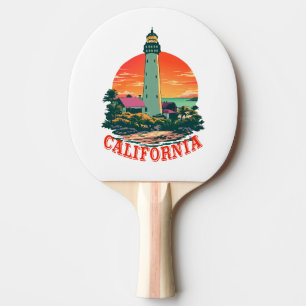California Lighthouse Sunset View Ping Pong Paddle