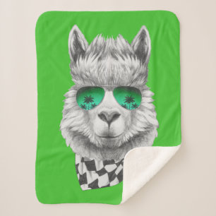 California llama sherpa blanket