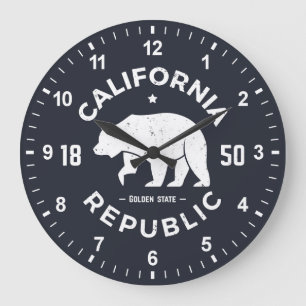 California Logo   The Golden State Large Clock