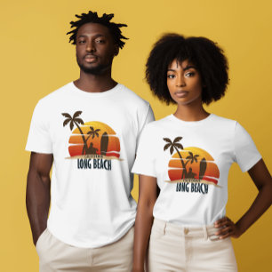 California long beach surf Vintage sunset graphic T-Shirt