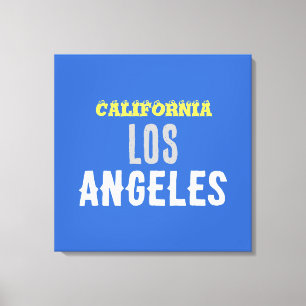 California Los Angeles City USA Retro Vintage Blue Canvas Print