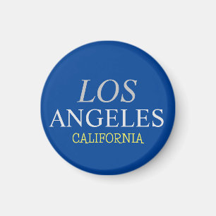 California Los Angeles City USA Retro Vintage Blue Magnet