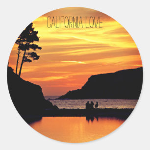 California Love Beach Sunset Sticker