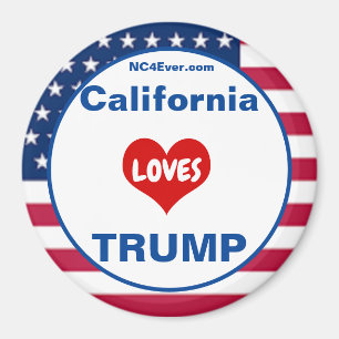California LOVES TRUMP Patriotic Fridge Magnet