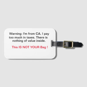 California Luggage Tag