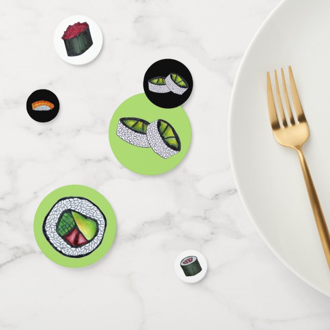 California Maki Roll Sushi Japanese Food Cuisine Confetti (Group)