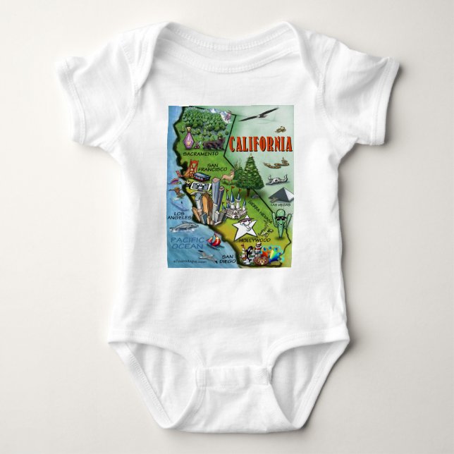 California Map Baby Bodysuit (Front)