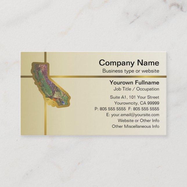 California Map Business Card (Front)