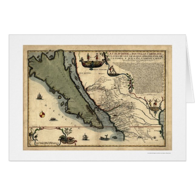 California & Mexico Early Map 1712 (Front Horizontal)