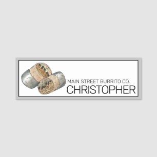 California Mission Burrito Restaurant Mexican Food Name Tag