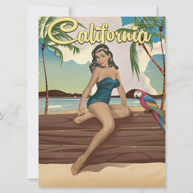 California Model retro travel poster (Front)