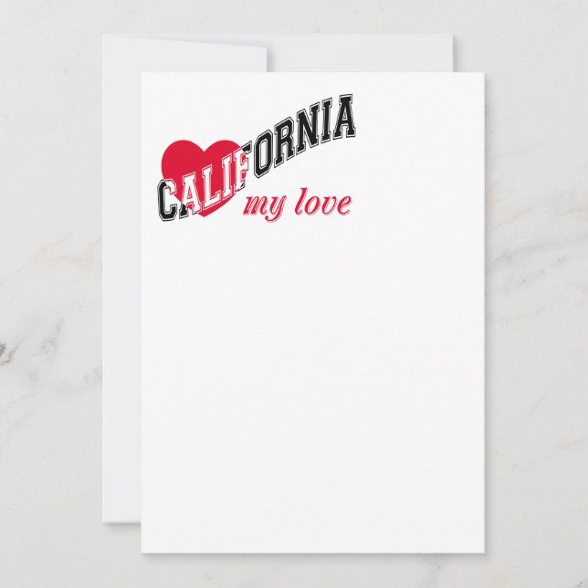 California my love invitation (Front)