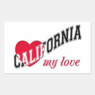 California my love rectangular sticker