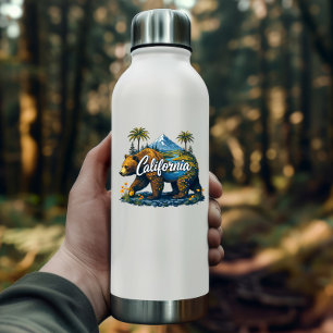 California Nature Bear Sticker   Mountain & Poppy