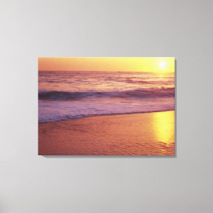 California, near Santa Cruz, View of beach at Canvas Print