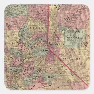 California, Nevada Square Sticker