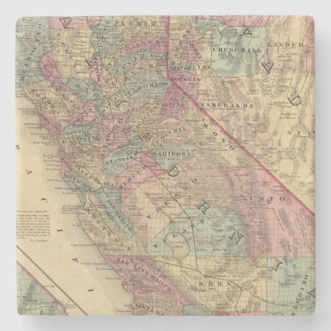 California, Nevada Stone Coaster (Front)