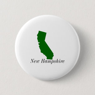 California New Hampshire  6 Cm Round Badge