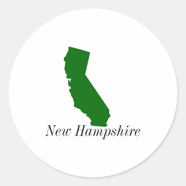 California New Hampshire  Classic Round Sticker (Front)