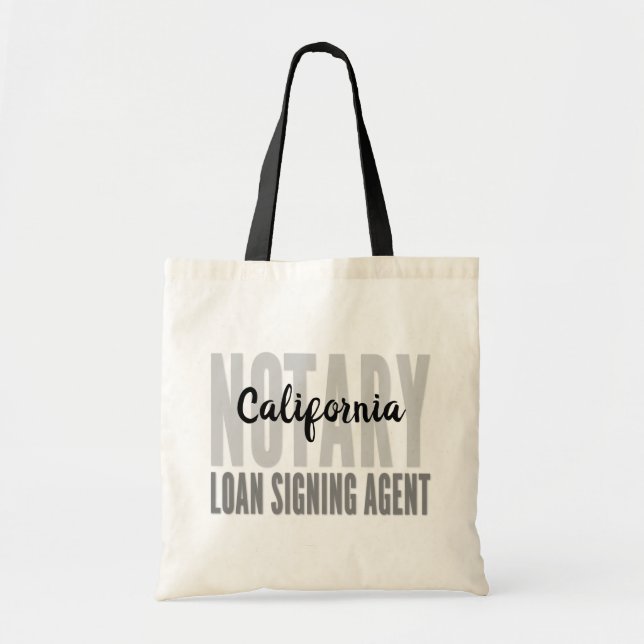 California Notary Loan Signing Agent Black Font Tote Bag (Front)