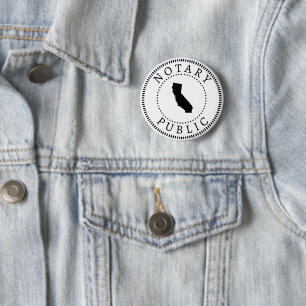 California Notary Public 6 Cm Round Badge