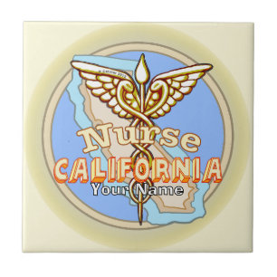 California Nurse Caduceus Tile