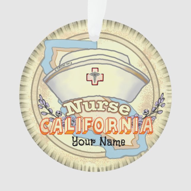 California Nurse Ornament (Front)