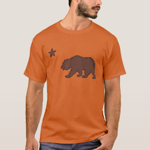 California orange brown bear flag symbol guys tee