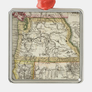 California, Oregon, Utah Metal Tree Decoration