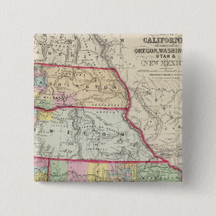 California, Oregon, Washington, Utah, New Mexico 15 Cm Square Badge